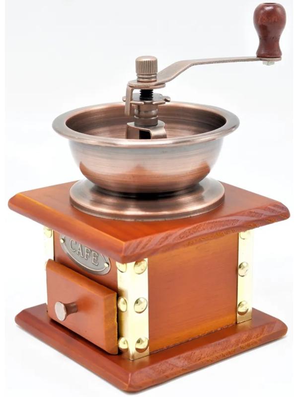 Кофемолка ручная Bekker, размер 12.5х12.5х18.5 см, цвет коричневый