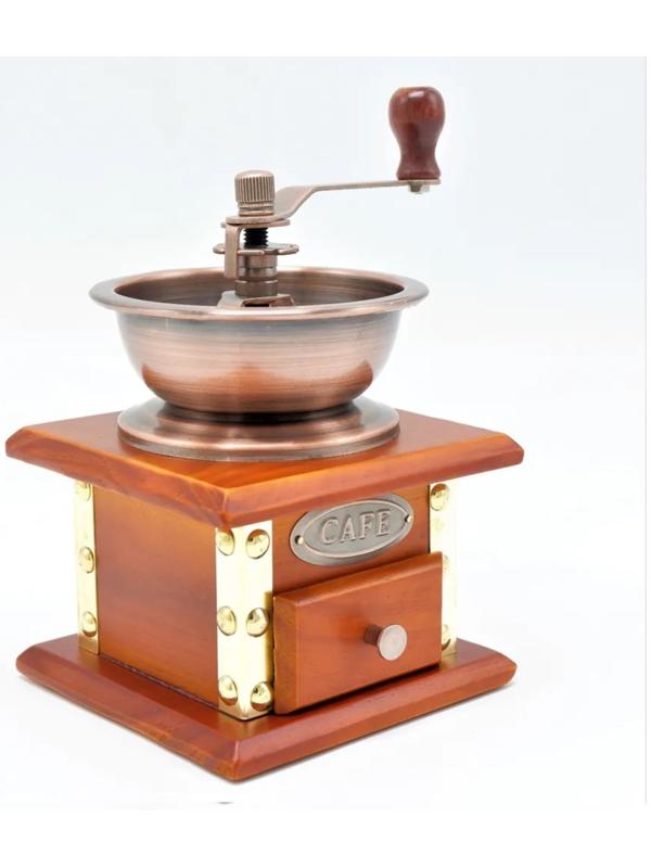 Кофемолка ручная Bekker, размер 12.5х12.5х18.5 см, цвет коричневый