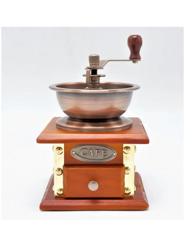 Кофемолка ручная Bekker, размер 12.5х12.5х18.5 см, цвет коричневый
