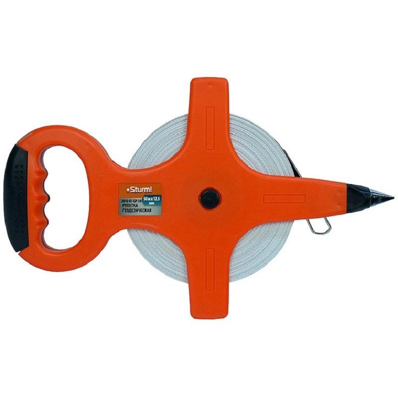 Рулетка 50 м геодез. ФИБЕРГЛАСС, ШТЫК ДЛЯ ФИКСАЦИИ, Sturm! 2010-07-GP-50