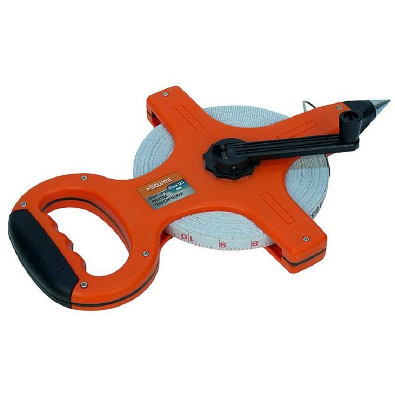 Рулетка 50 м геодез. ФИБЕРГЛАСС, ШТЫК ДЛЯ ФИКСАЦИИ, Sturm! 2010-07-GP-50