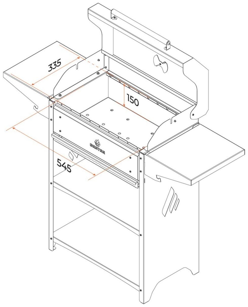 Мангал Family Optima BBQ FOB 2000, 2 мм, 133,2 х 44,1 х 111 см