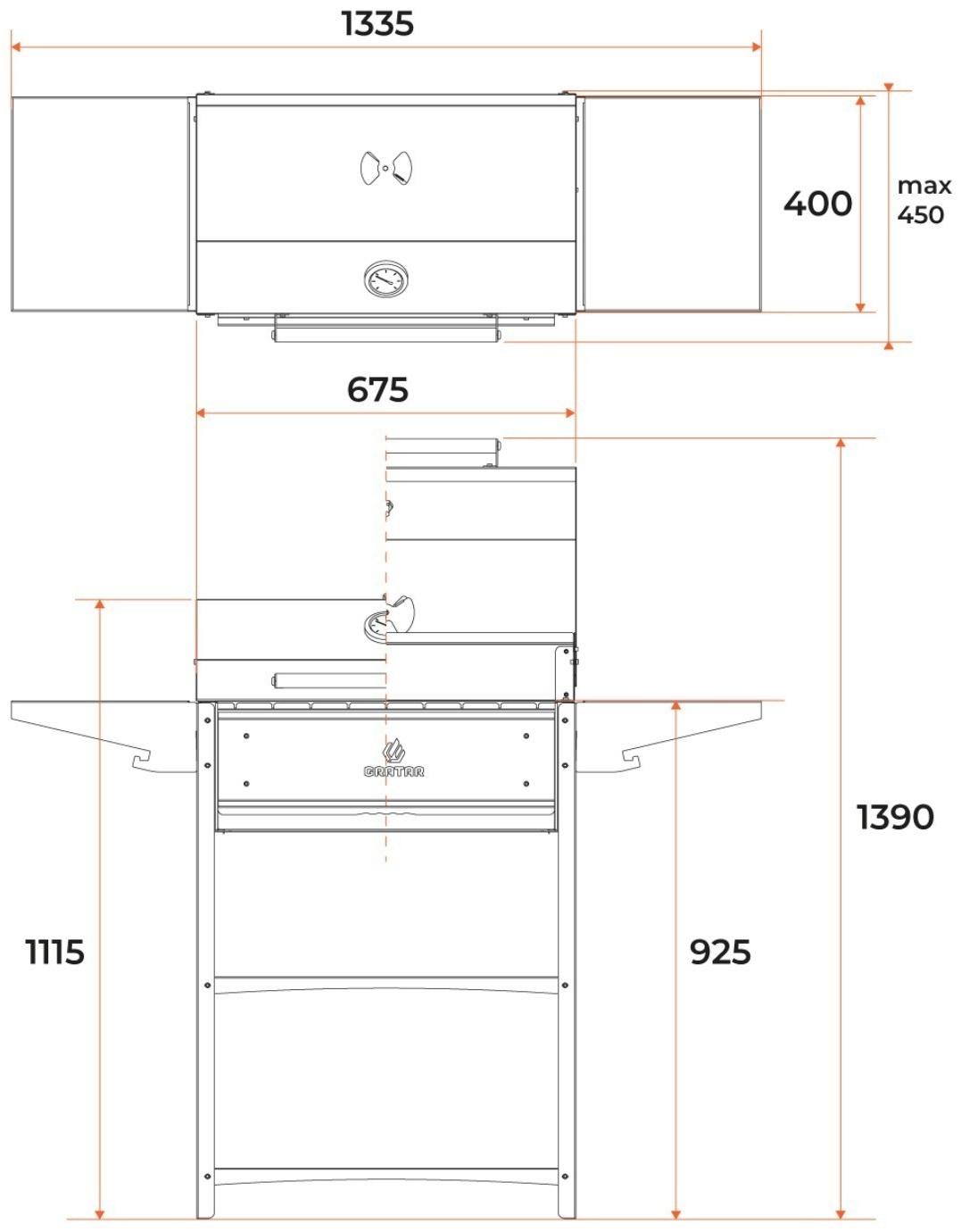 Мангал Family Optima BBQ FOB 2000, 2 мм, 133,2 х 44,1 х 111 см