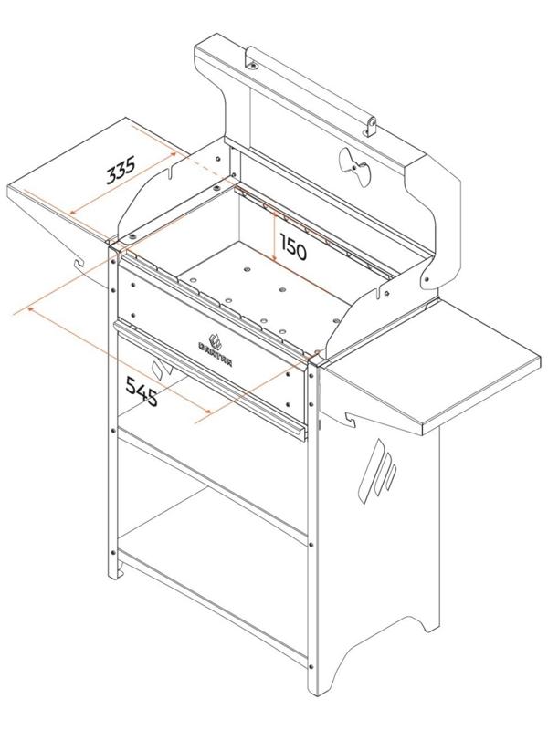 Мангал Family Optima BBQ FOB 2000, 2 мм, 133,2 х 44,1 х 111 см