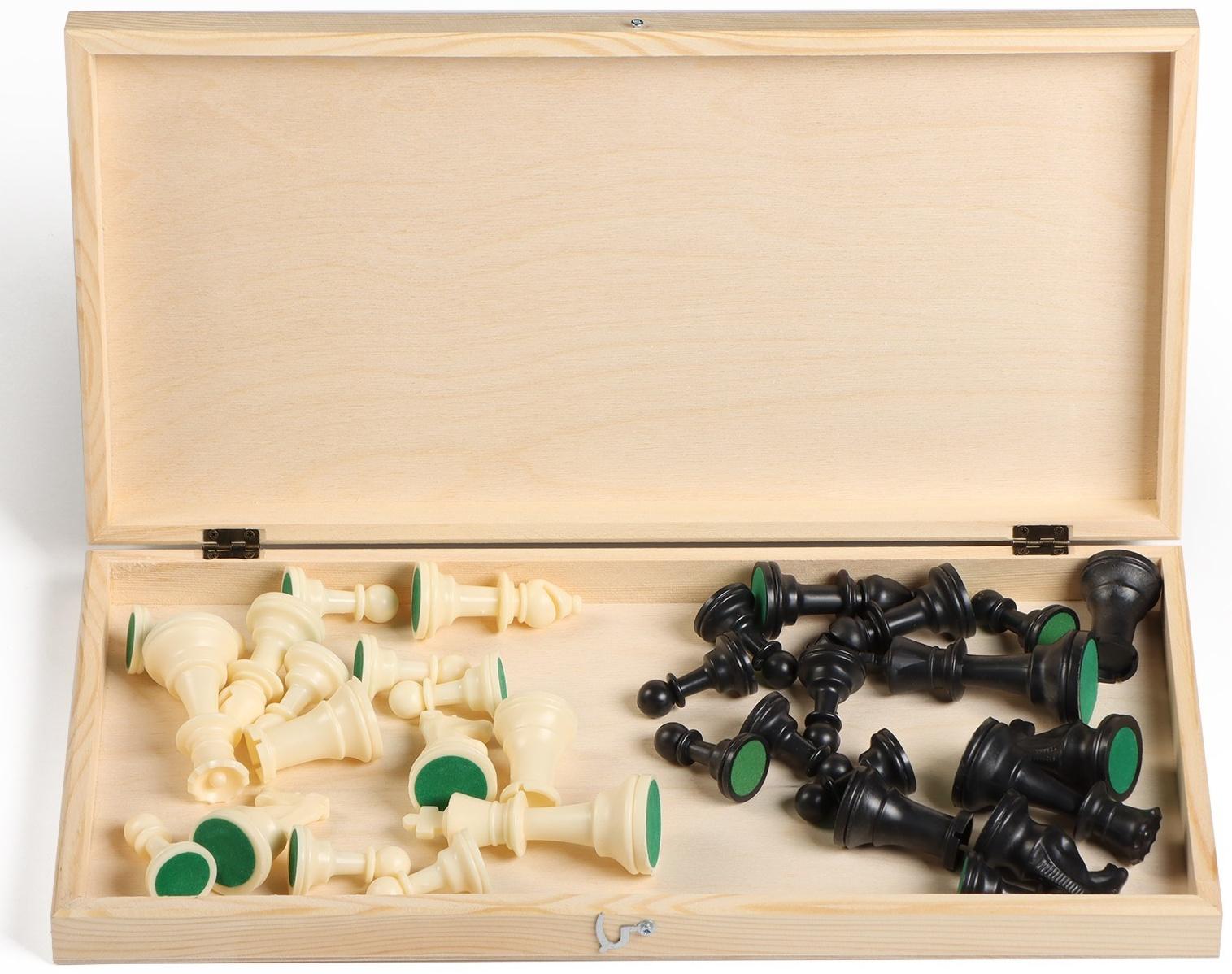 Шахматы гроссмейстерские, турнирные 43х43 см, фигуры пластик, король h-10 см, пешка h=4.5 см