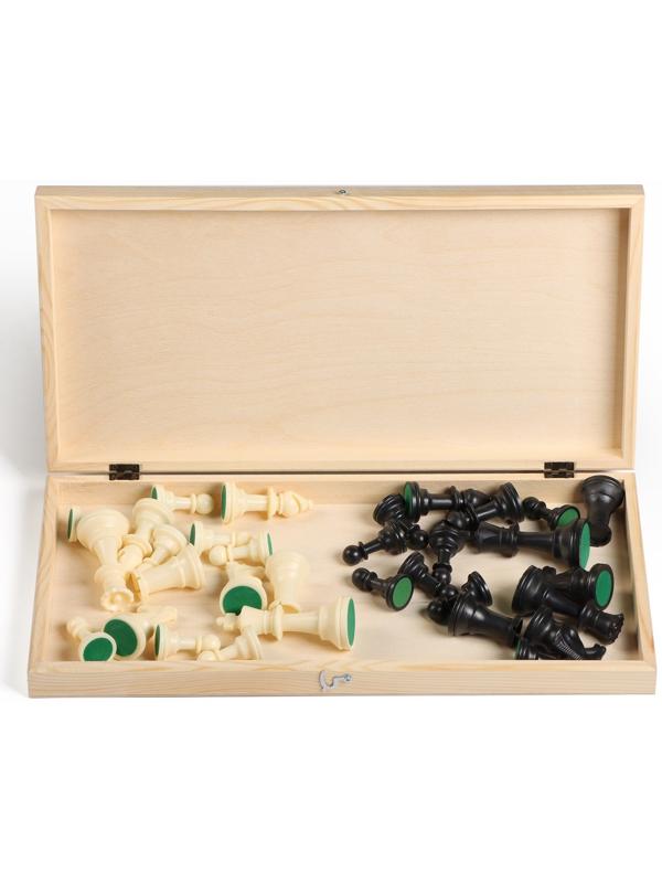 Шахматы гроссмейстерские, турнирные 43х43 см, фигуры пластик, король h-10 см, пешка h=4.5 см