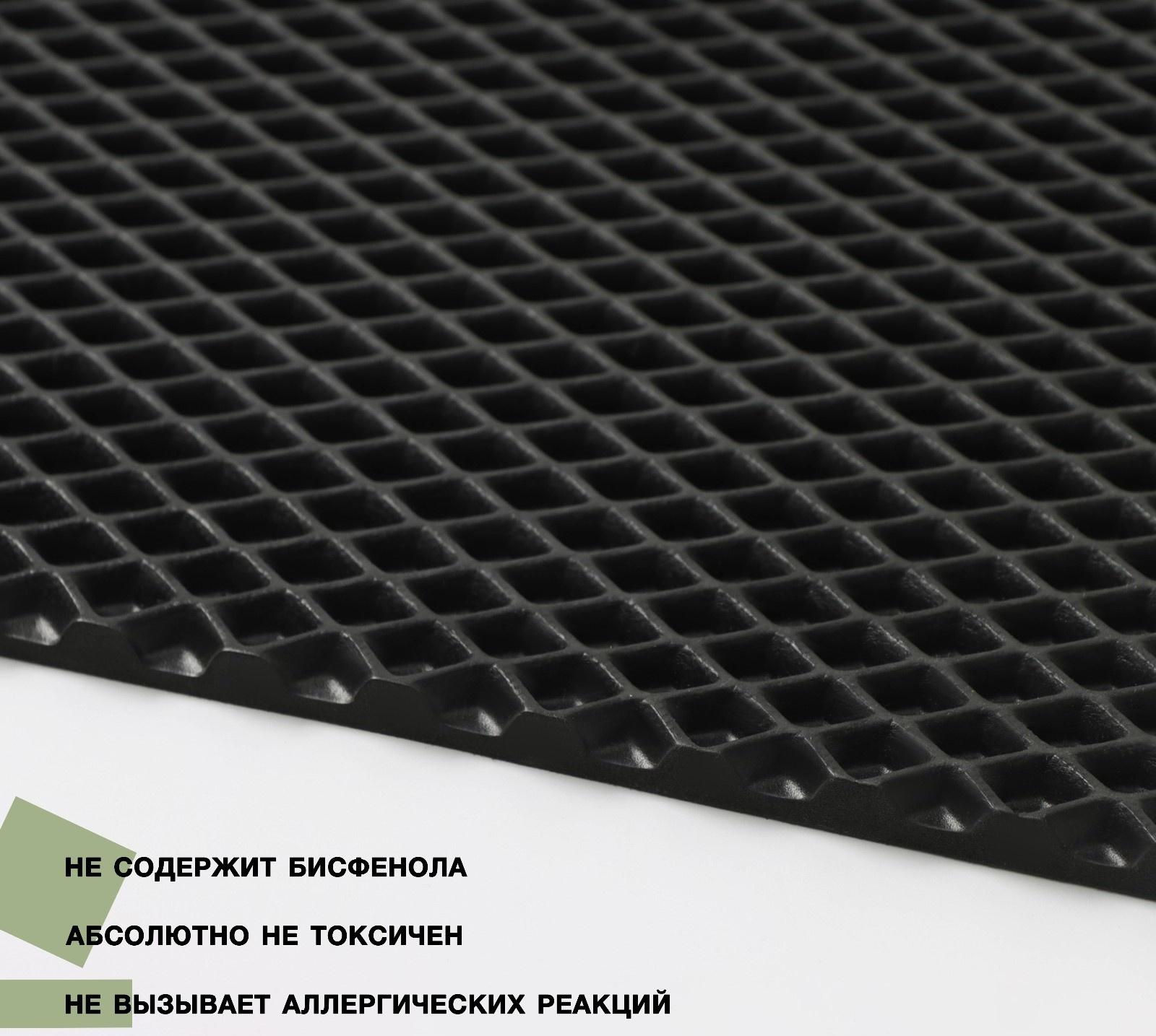 Коврик для сушки посуды EVA, 40×60 см, ячейки ромб, цвет чёрный