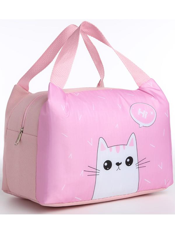 Сумка термо Киса 5,7л, 23*13*19см, отдел на молнии, розовый