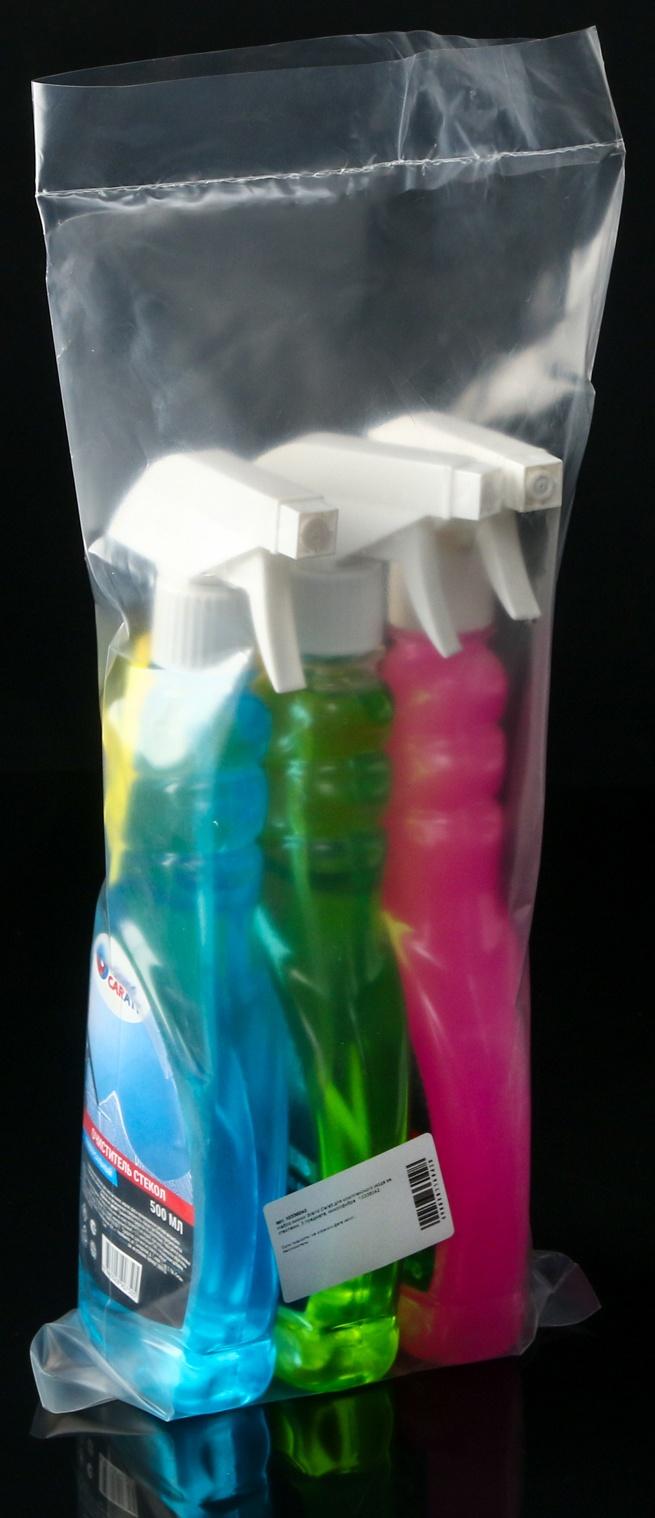 Набор химии Grand Caratt для комплексного ухода за стеклами, 3 предмета, микрофибра