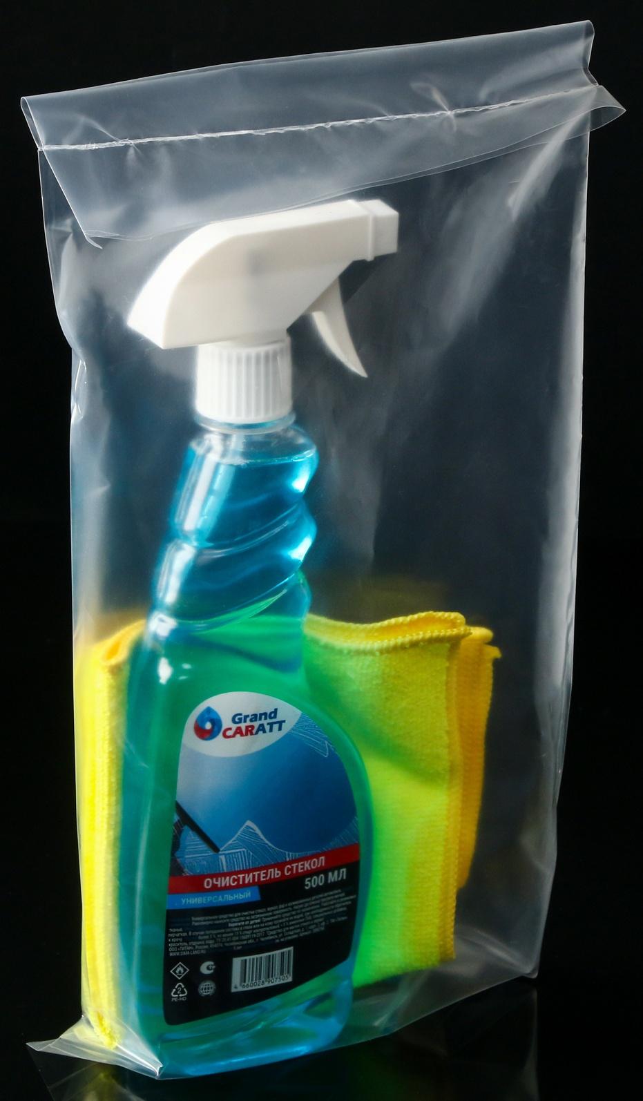 Набор очиститель стекол и зеркал Grand Caratt, Очиститель стекол + микрофибра