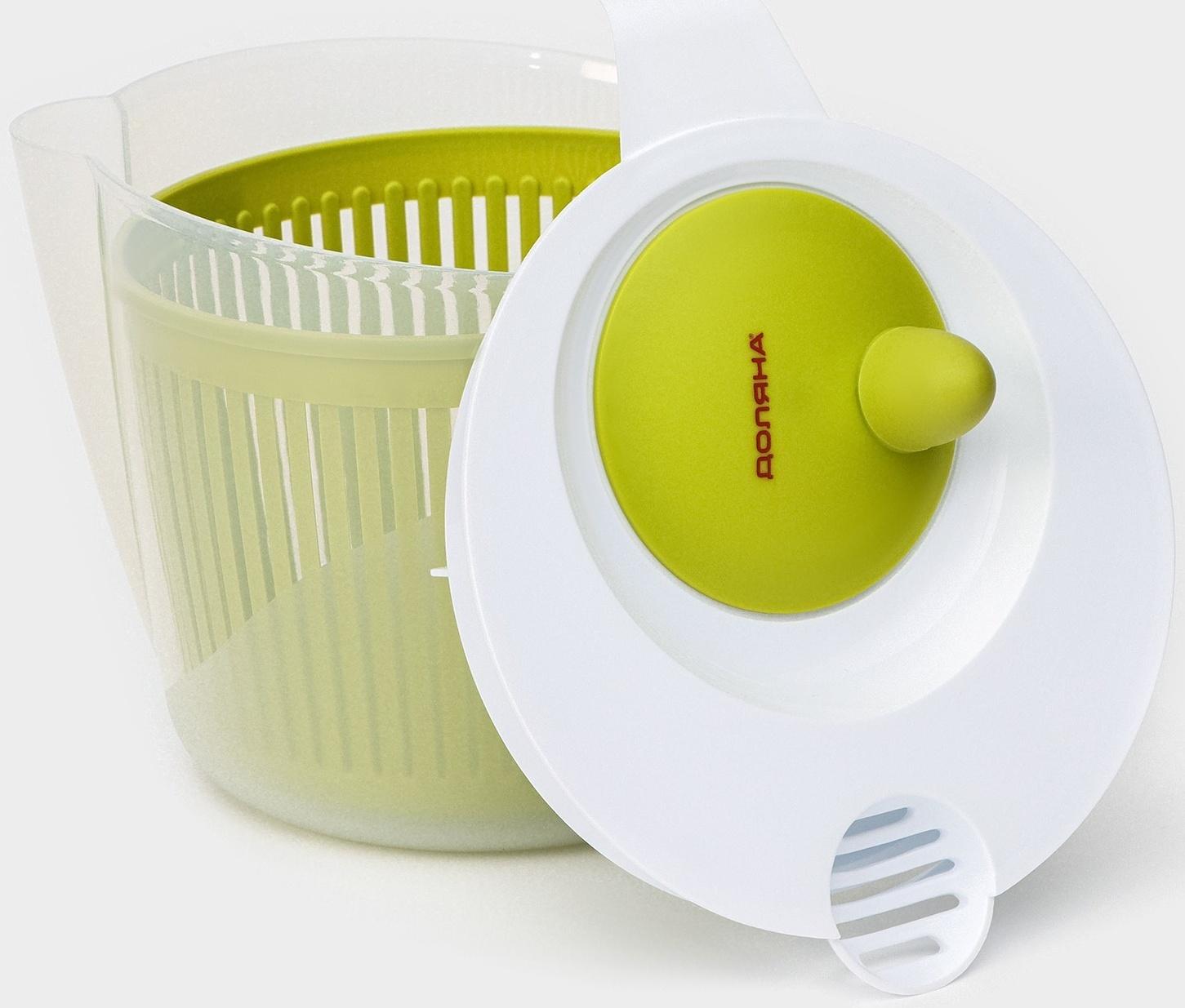 Центрифуга для сушки зелени Доляна Fresh cook, 2 л, пластик, цвет бело-зелёный