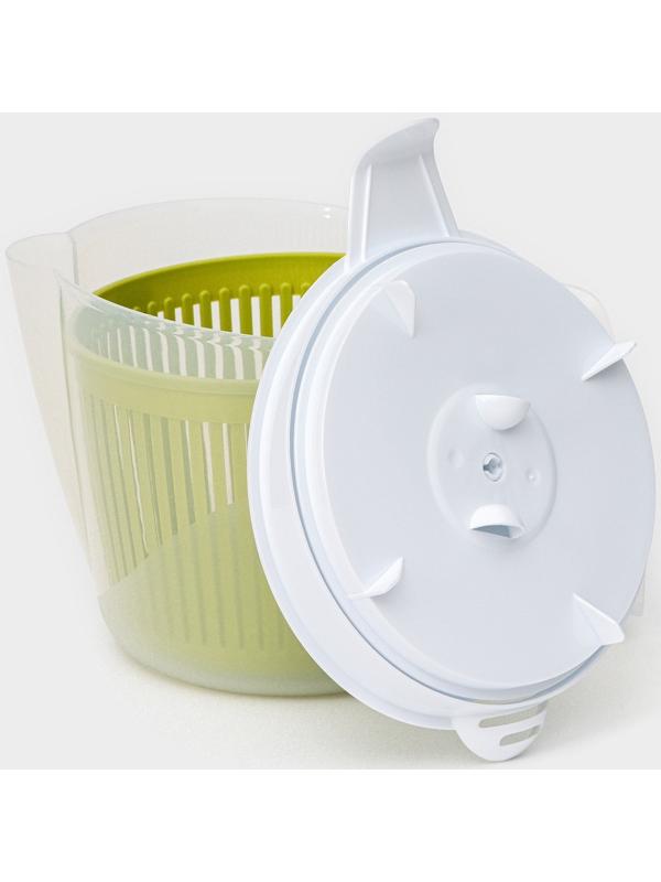 Центрифуга для сушки зелени Доляна Fresh cook, 2 л, пластик, цвет бело-зелёный