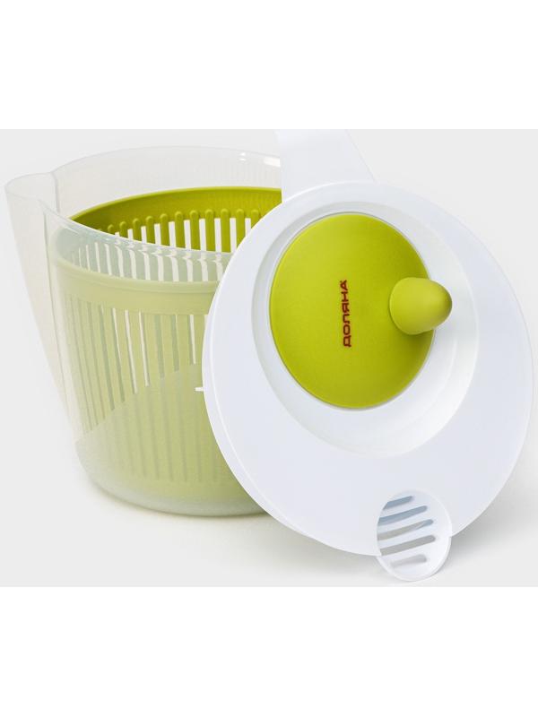 Центрифуга для сушки зелени Доляна Fresh cook, 2 л, пластик, цвет бело-зелёный