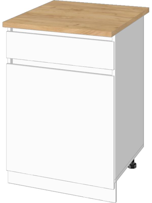 Шкаф напольный Зара 1 ящик 1 ств 600х600х850 белый