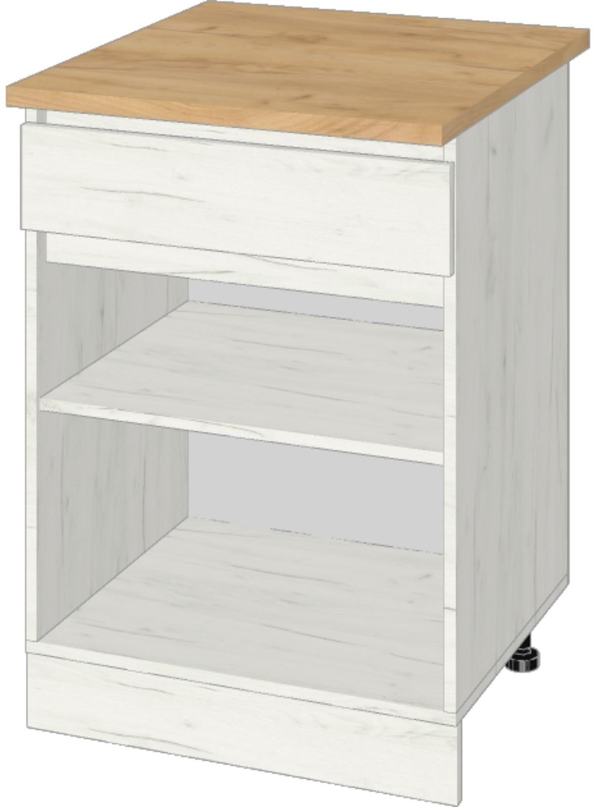 Шкаф напольный Зара 1 ящик 1 ств 600х600х850 крафт белый