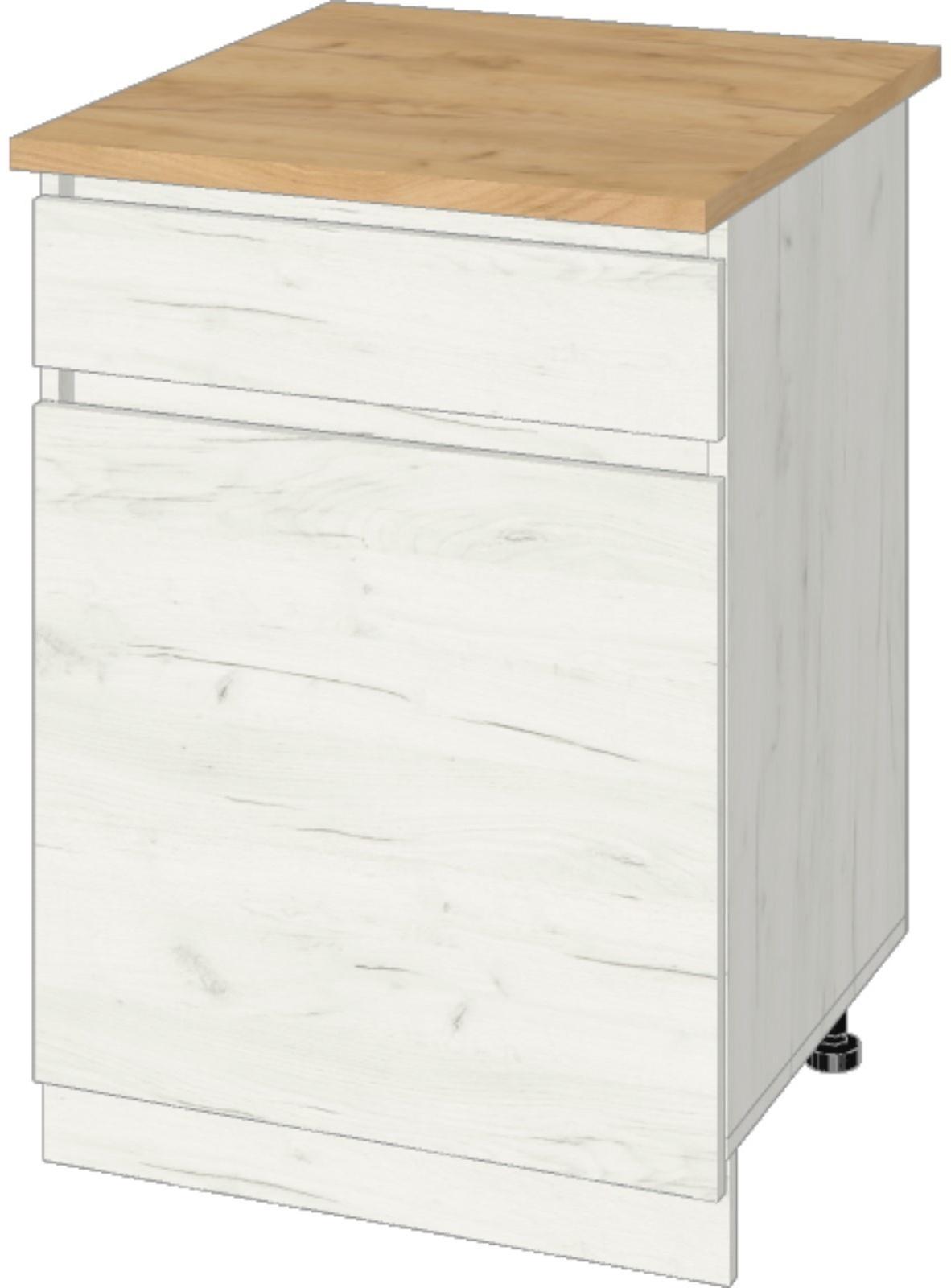 Шкаф напольный Зара 1 ящик 1 ств 600х600х850 крафт белый