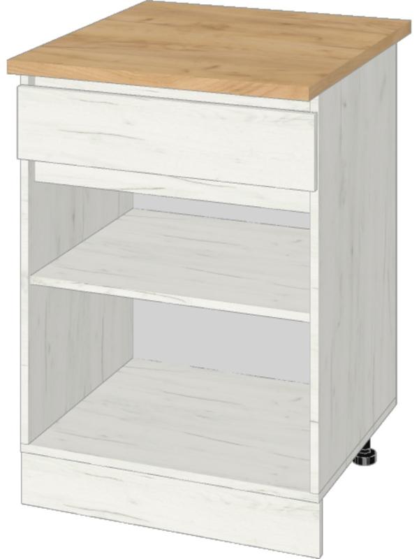 Шкаф напольный Зара 1 ящик 1 ств 600х600х850 крафт белый