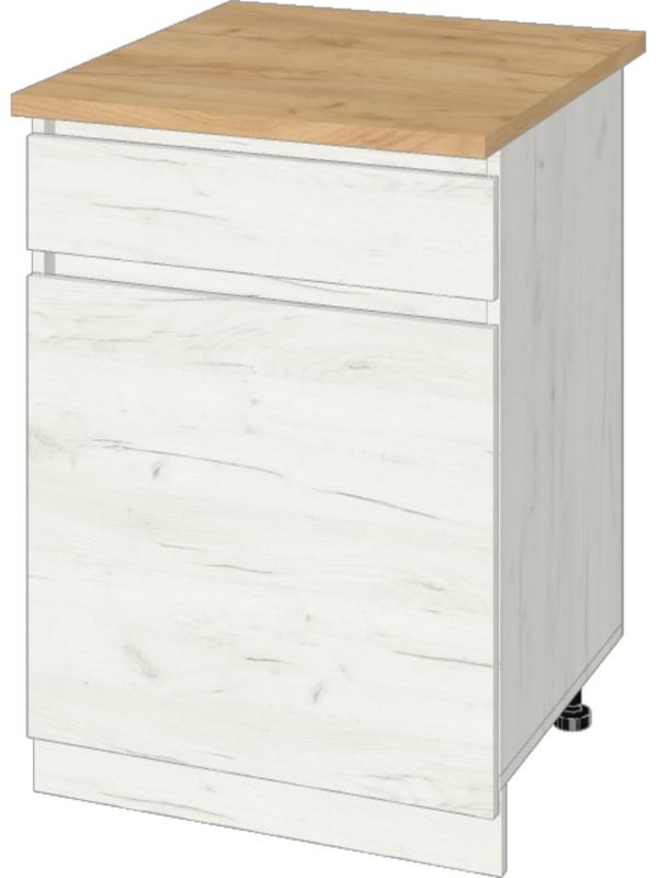 Шкаф напольный Зара 1 ящик 1 ств 600х600х850 крафт белый