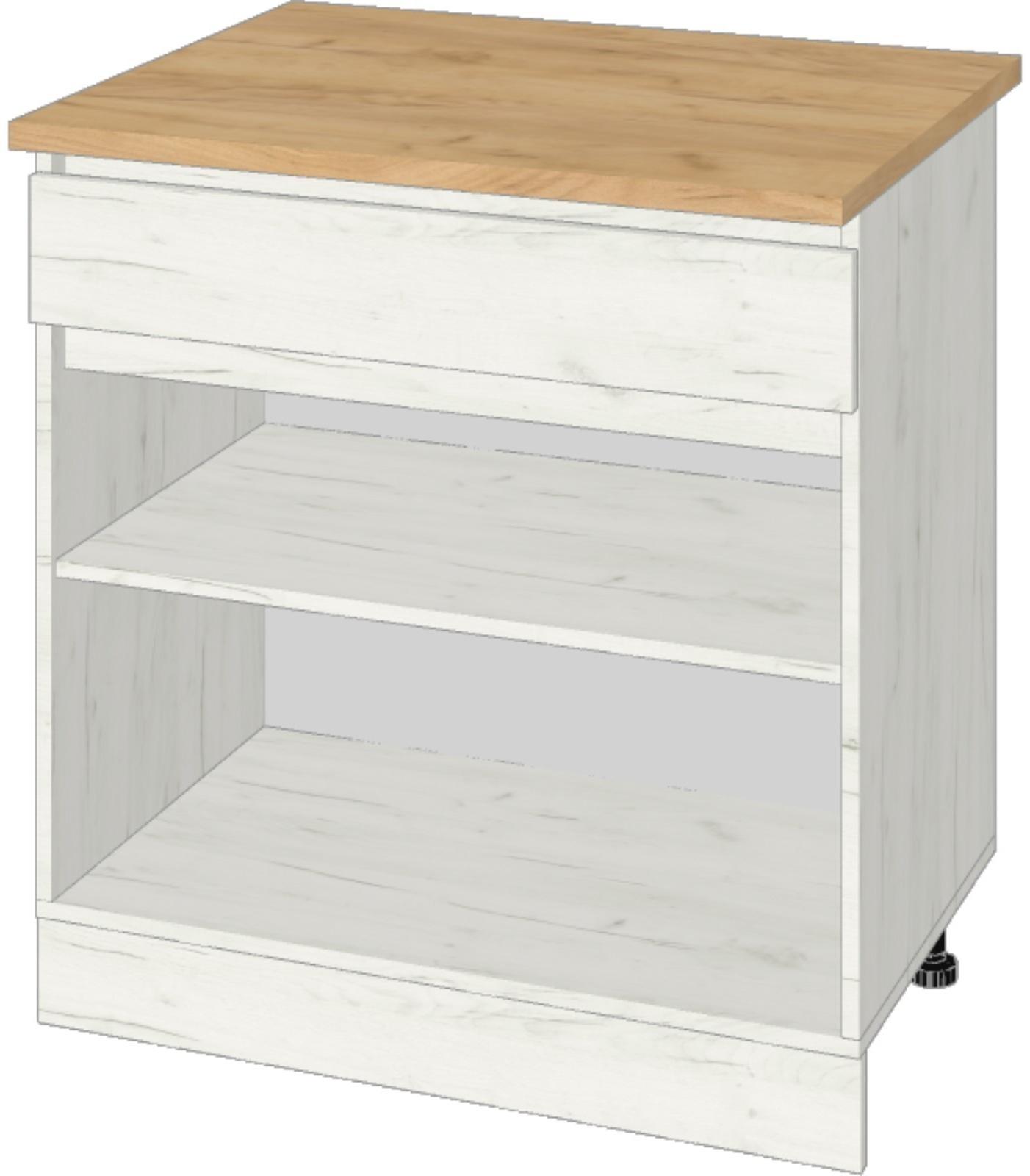 Шкаф напольный Зара 1 ящик 800х600х850 крафт белый