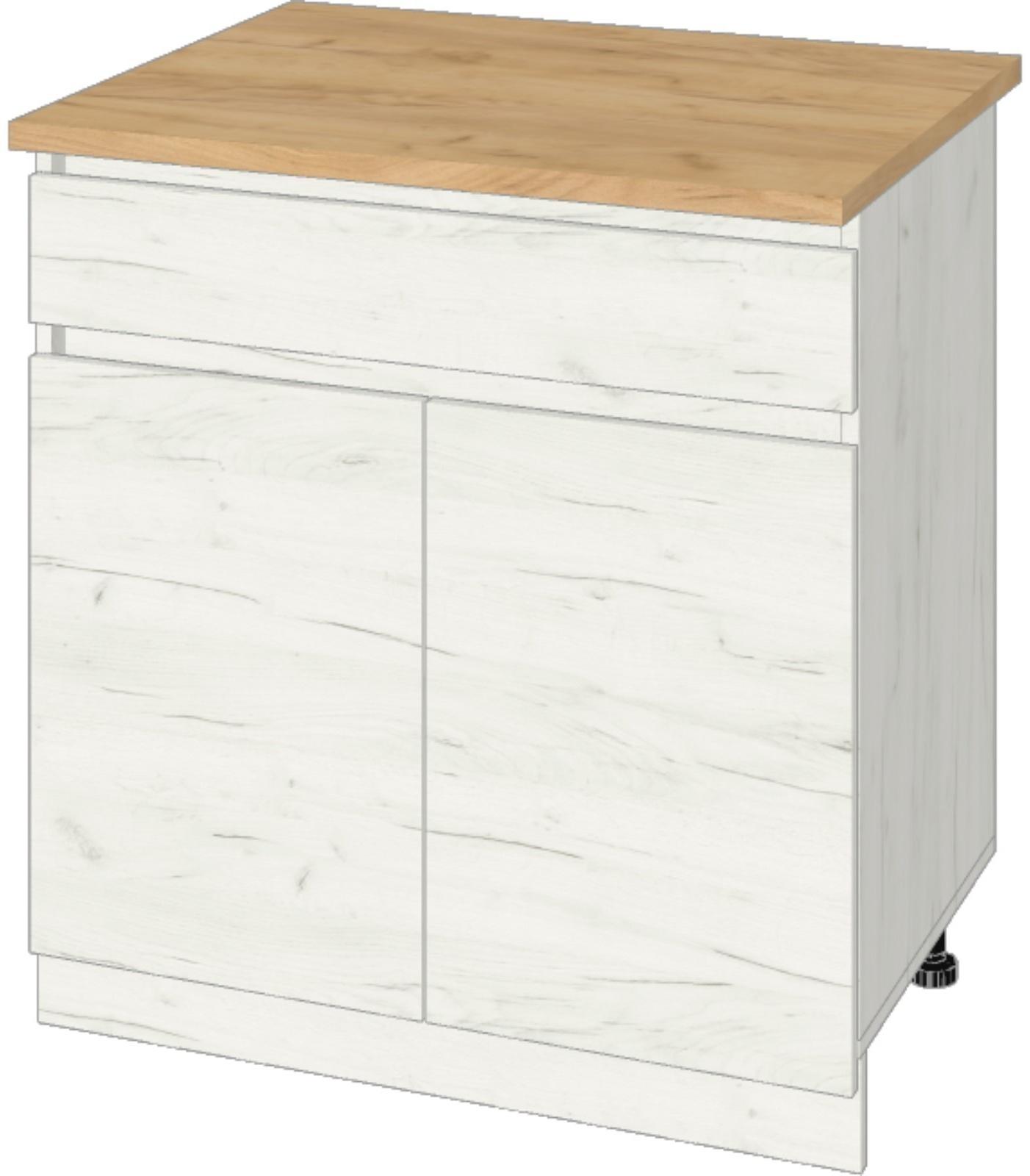 Шкаф напольный Зара 1 ящик 800х600х850 крафт белый