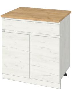 Шкаф напольный Зара 1 ящик 800х600х850 крафт белый