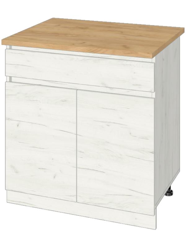 Шкаф напольный Зара 1 ящик 800х600х850 крафт белый