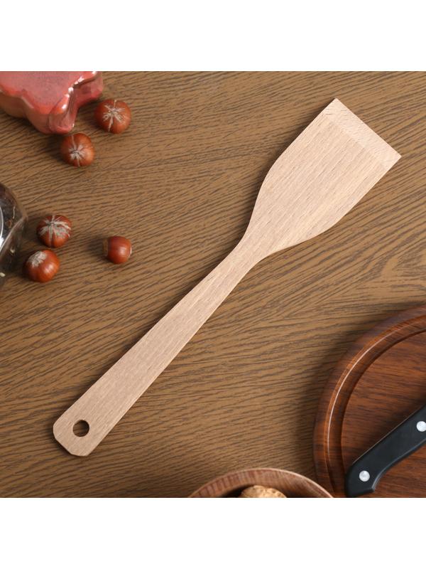 Лопатка деревянная, 27 х 5,5 х 0,4см,  бук