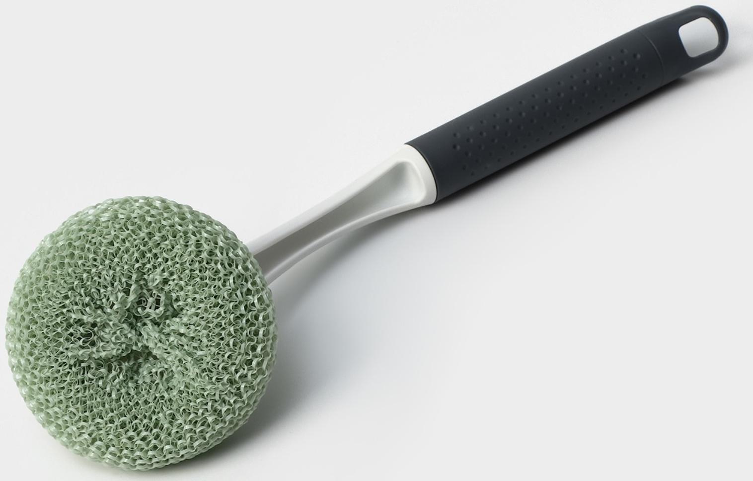 Щётка для мытья посуды с пластиковой губкой Raccoon Breeze, удобная ручка, 30×6 см