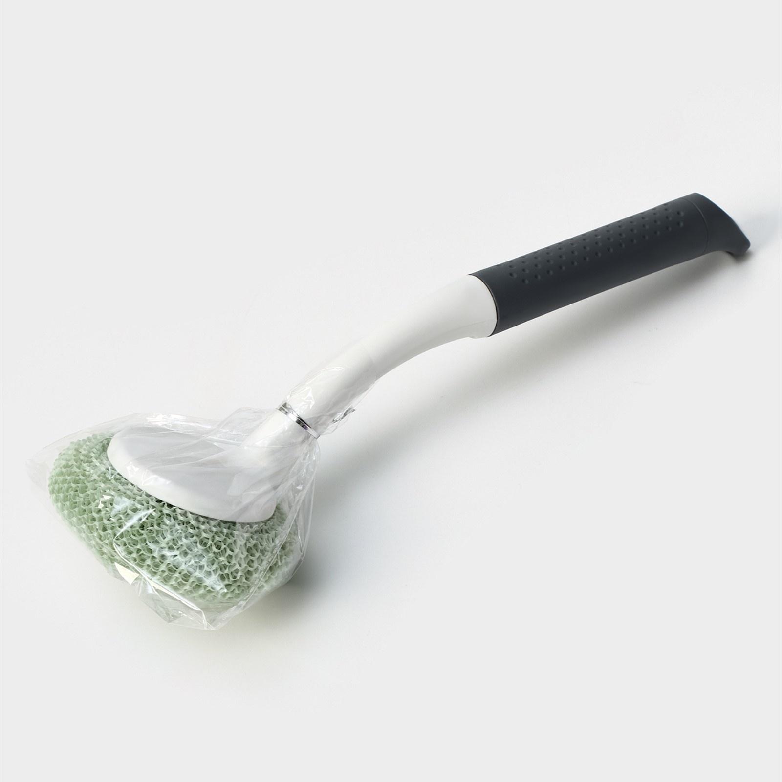 Щётка для мытья посуды с пластиковой губкой Raccoon Breeze, удобная ручка, 30×6 см