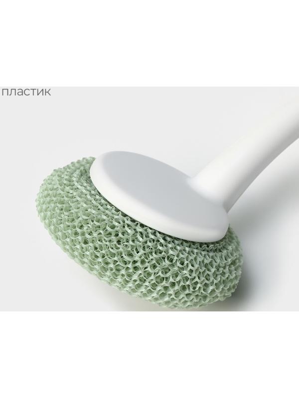 Щётка для мытья посуды с пластиковой губкой Raccoon Breeze, удобная ручка, 30×6 см