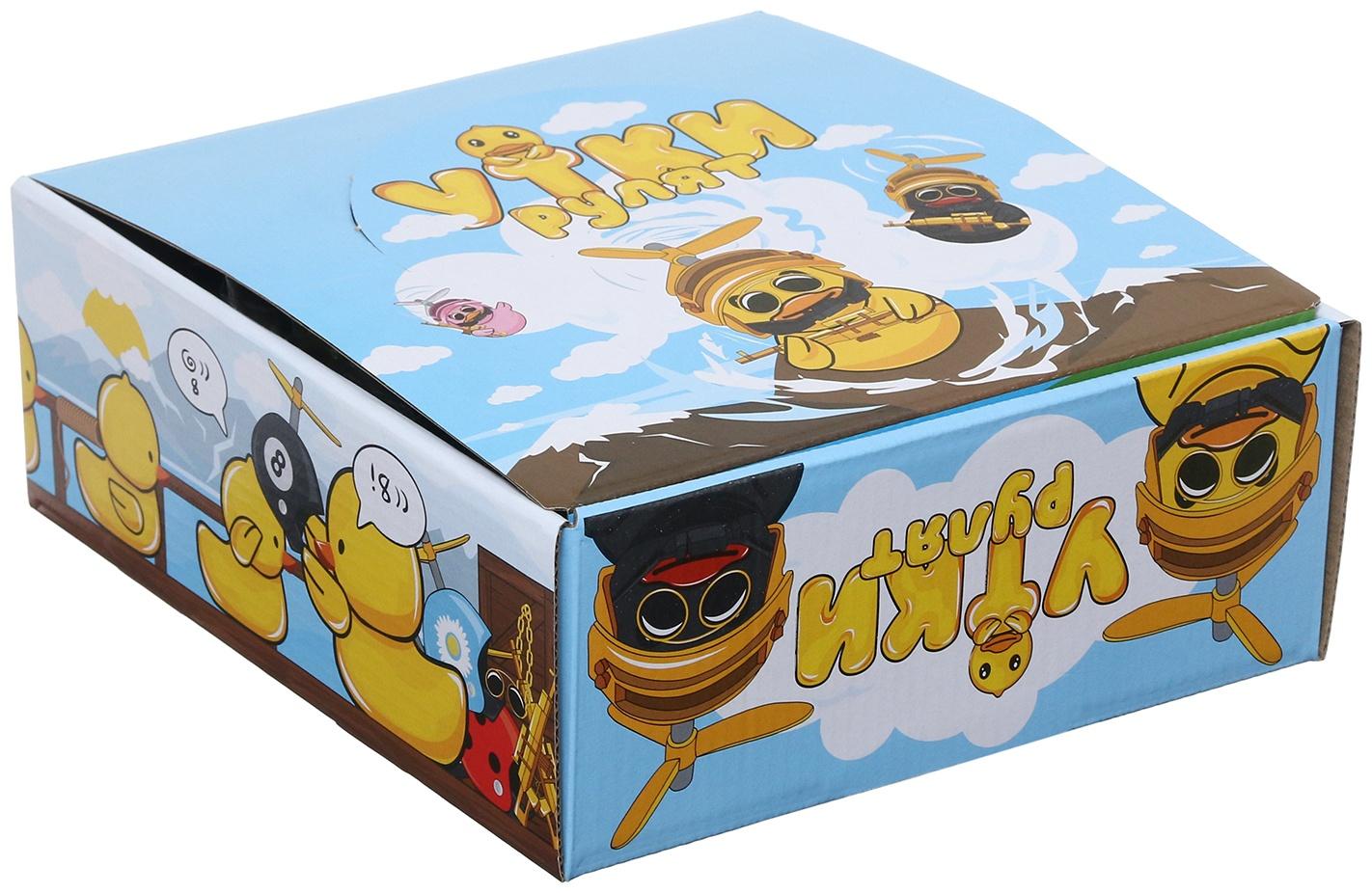 Утка с пропеллером на панель авто с пищалкой, черный, набор 9 шт