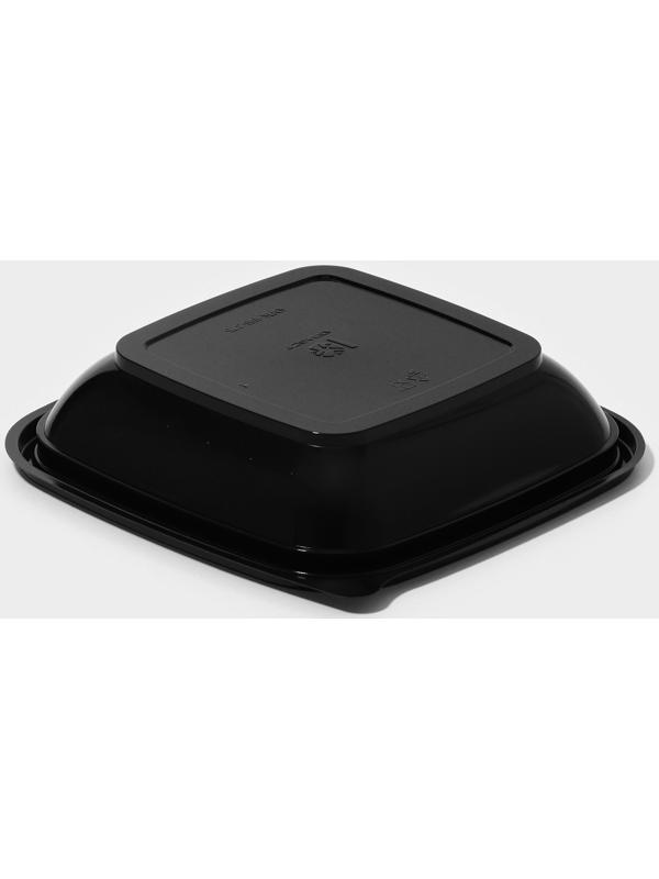 Контейнер одноразовый, ЮПК-1616, 375 мл, 16×16×3,6 см, чёрный, 25 шт/уп