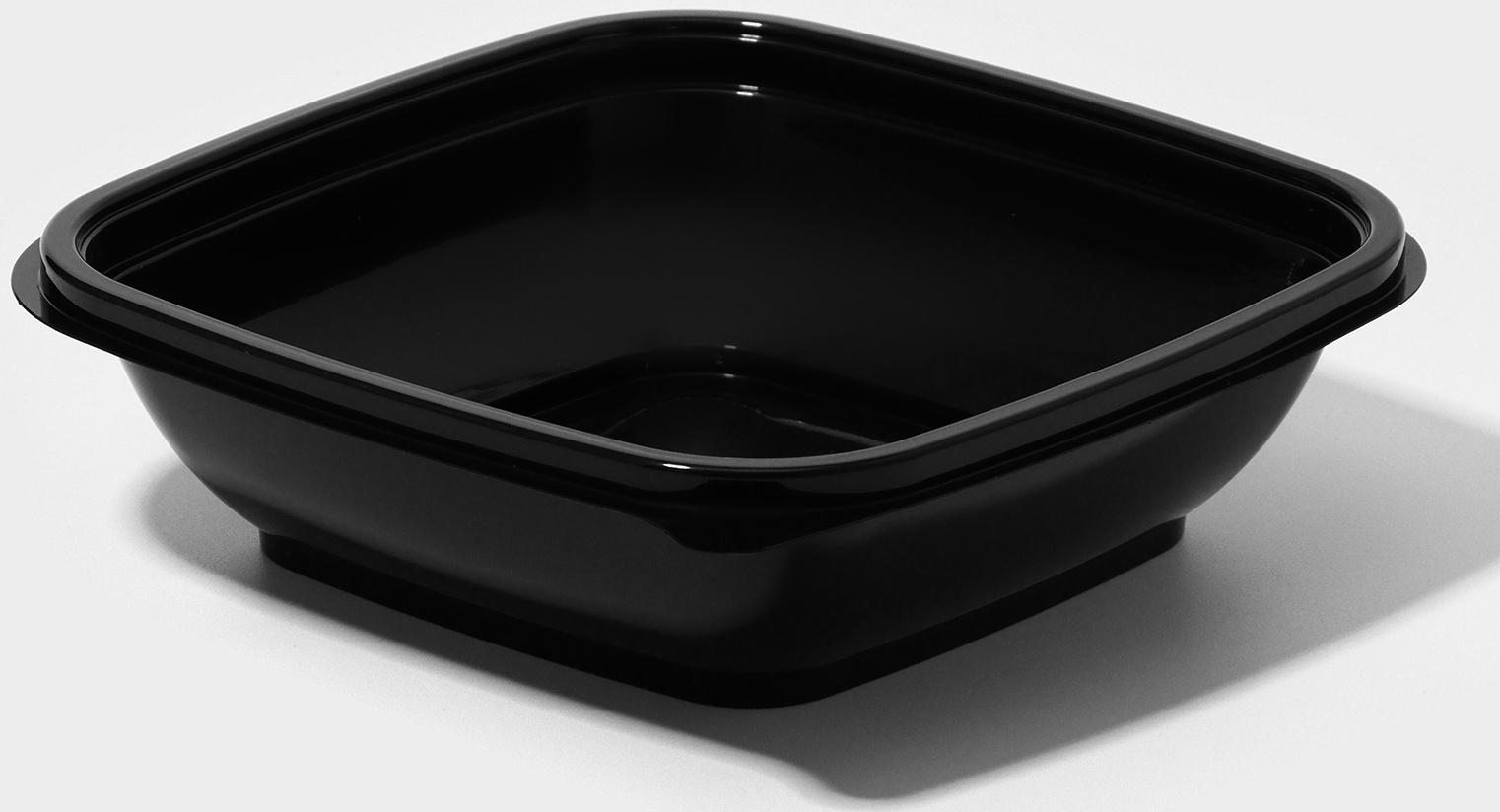 Контейнер одноразовый, ЮПК-1616, 500 мл, 16×16×4,5 см, чёрный, 25 шт/уп