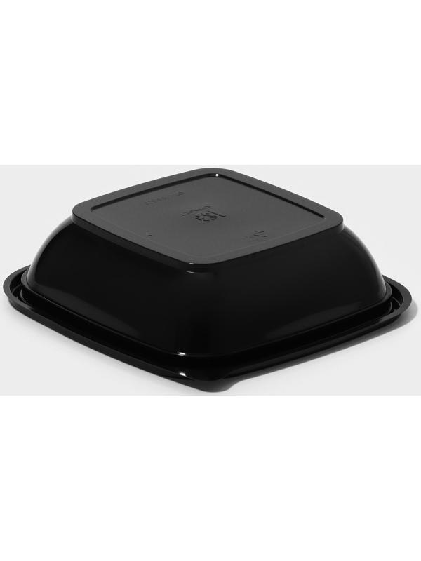 Контейнер одноразовый, ЮПК-1616, 500 мл, 16×16×4,5 см, чёрный, 25 шт/уп