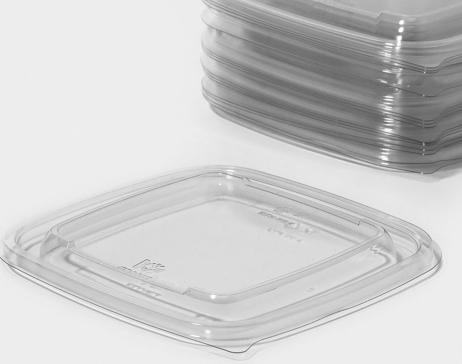 Крышка одноразовая, ЮПК-1616, 16×16×1,38 см, прозрачная, 50 шт/уп