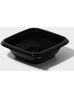 Контейнер одноразовый, ЮПК-1212, 250 мл, 12,6×12,6×3,8 см, чёрный, 50 шт/уп