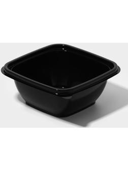 Контейнер одноразовый, ЮПК-1212, 375 мл, 12,6×12,6×5,1 см, чёрный, 50 шт/уп