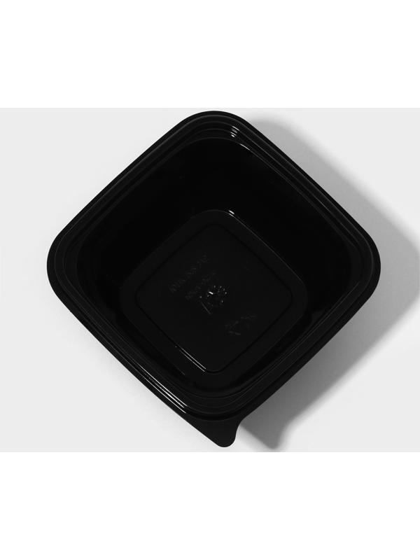 Контейнер одноразовый, ЮПК-1212, 375 мл, 12,6×12,6×5,1 см, чёрный, 50 шт/уп