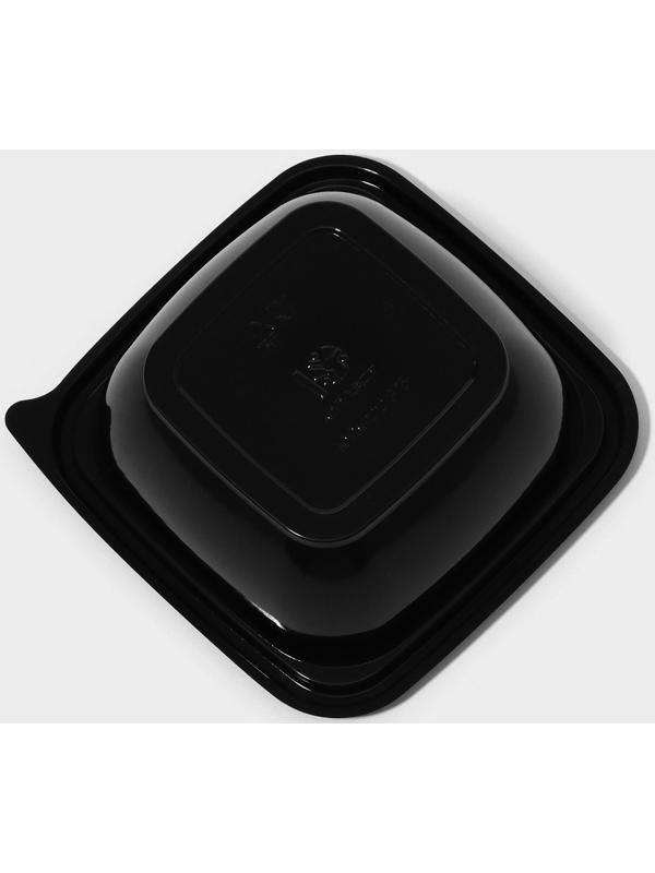 Контейнер одноразовый, ЮПК-1212, 375 мл, 12,6×12,6×5,1 см, чёрный, 50 шт/уп