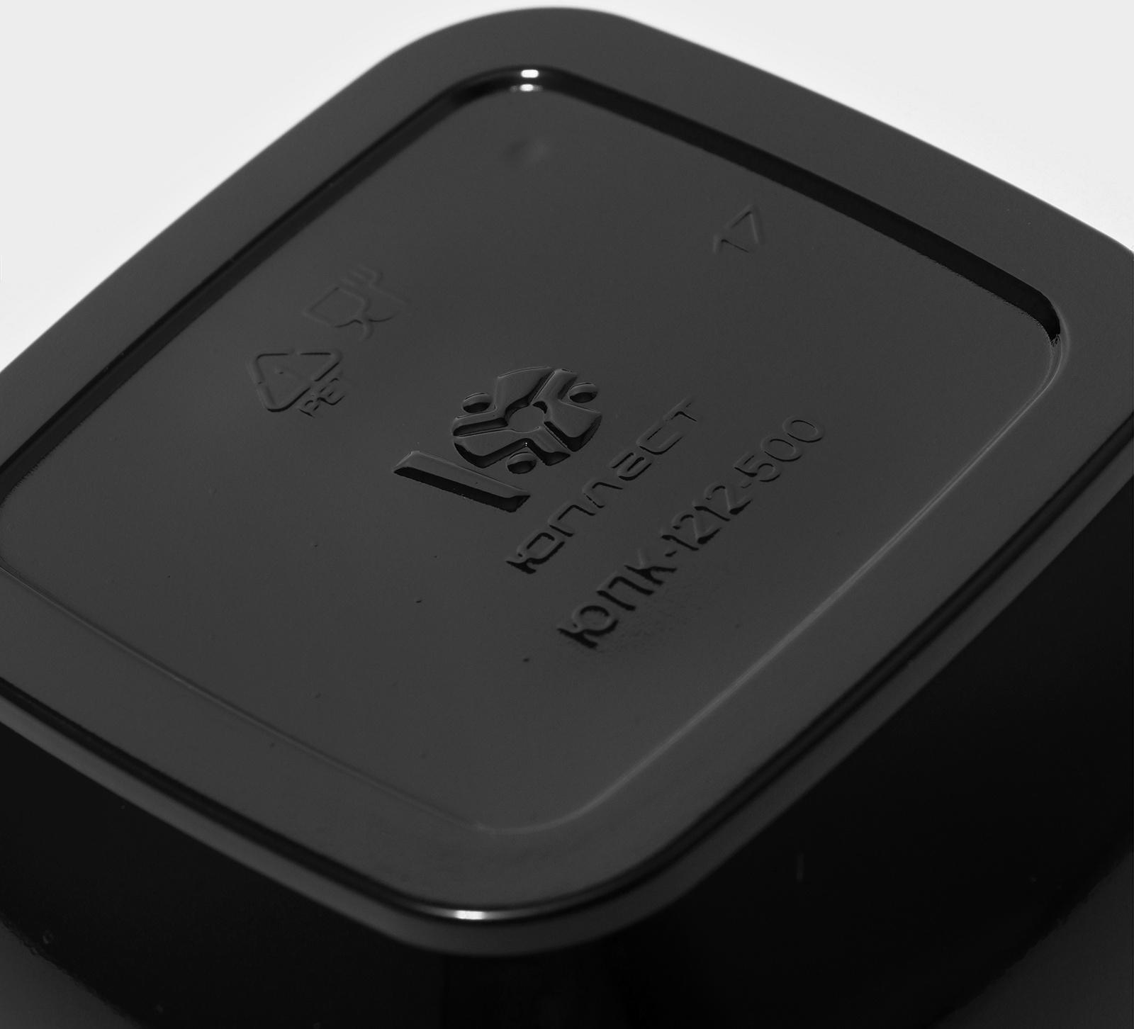 Контейнер одноразовый, ЮПК-1212, 500 мл, 12,6×12,6×6 см, чёрный, 50 шт/уп