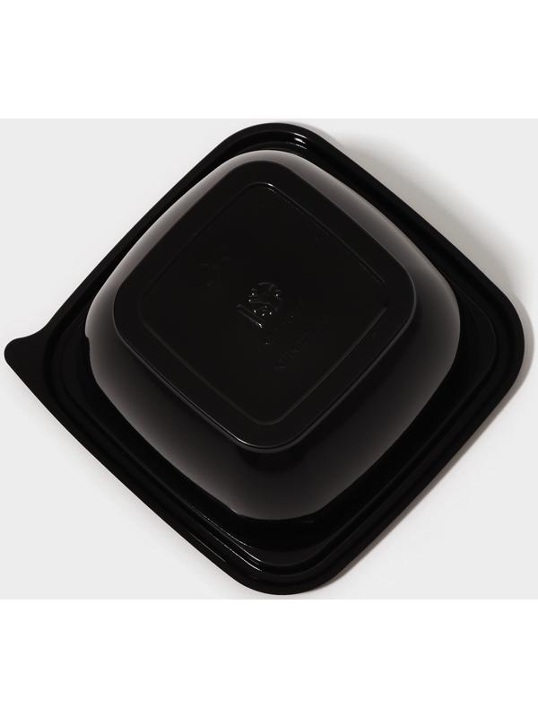 Контейнер одноразовый, ЮПК-1212, 500 мл, 12,6×12,6×6 см, чёрный, 50 шт/уп