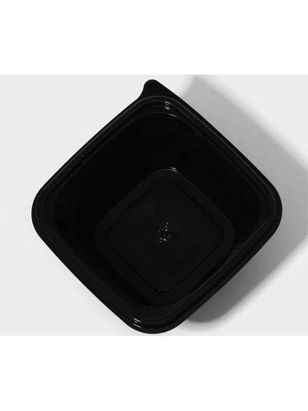 Контейнер одноразовый, ЮПК-1212, 500 мл, 12,6×12,6×6 см, чёрный, 50 шт/уп
