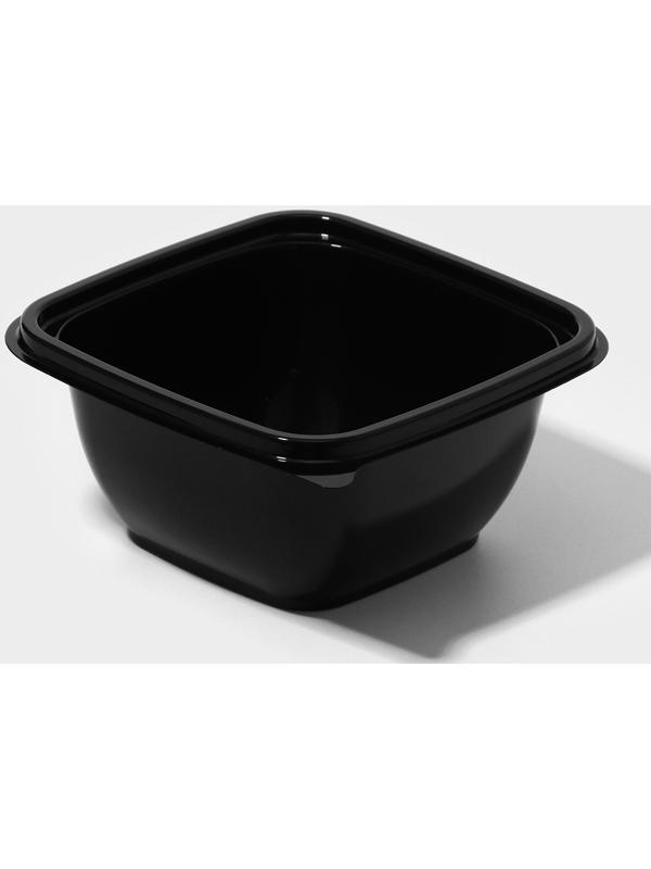Контейнер одноразовый, ЮПК-1212, 500 мл, 12,6×12,6×6 см, чёрный, 50 шт/уп