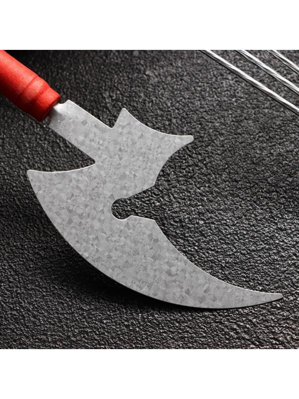 Набор шампуров-спиц 12 шт, с ножом, рабочая часть - 21 см, ширина - 2 мм, толщина - 2 мм