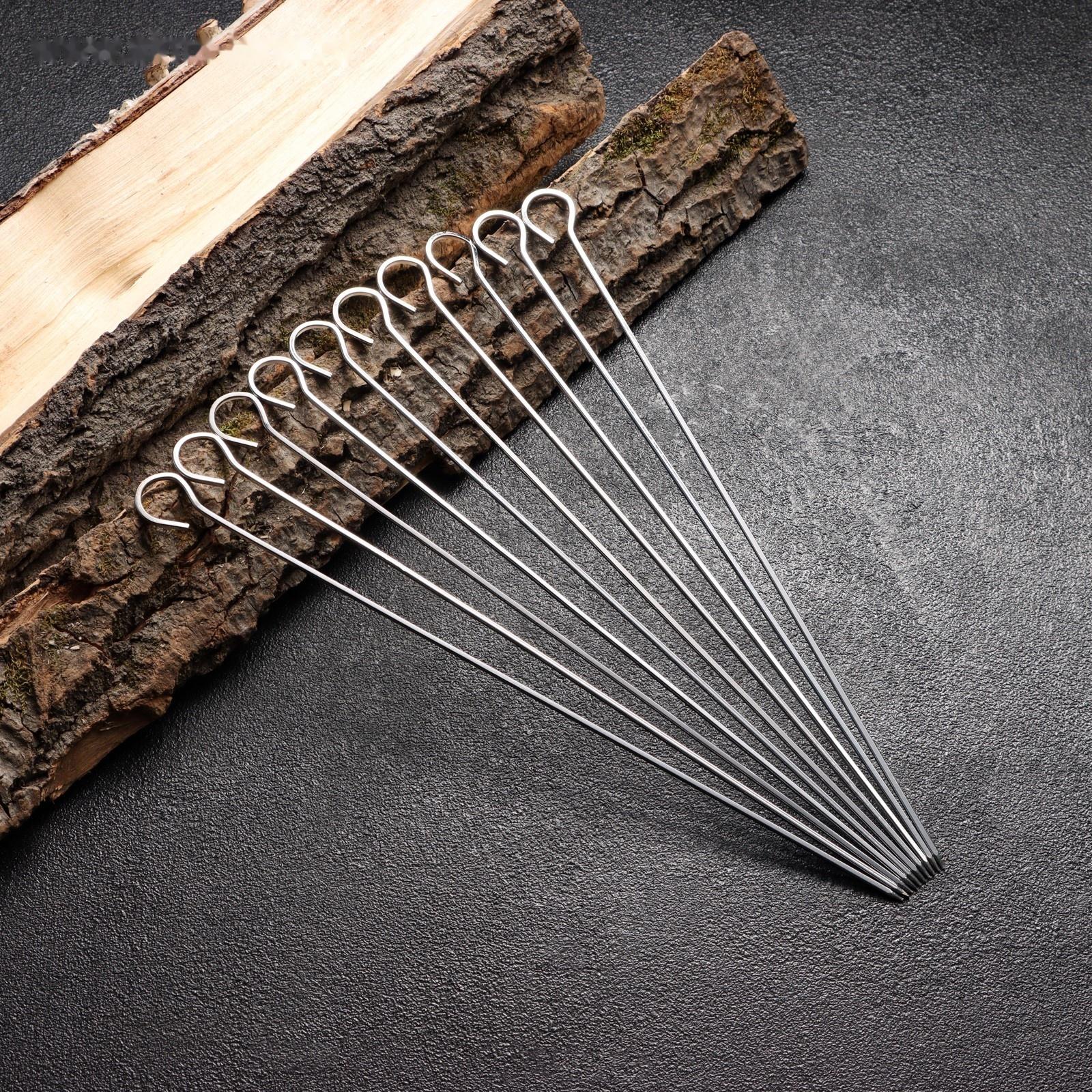 Набор шампуров-спиц 10 шт, 35 см, ширина - 3 мм, толщина - 3 мм