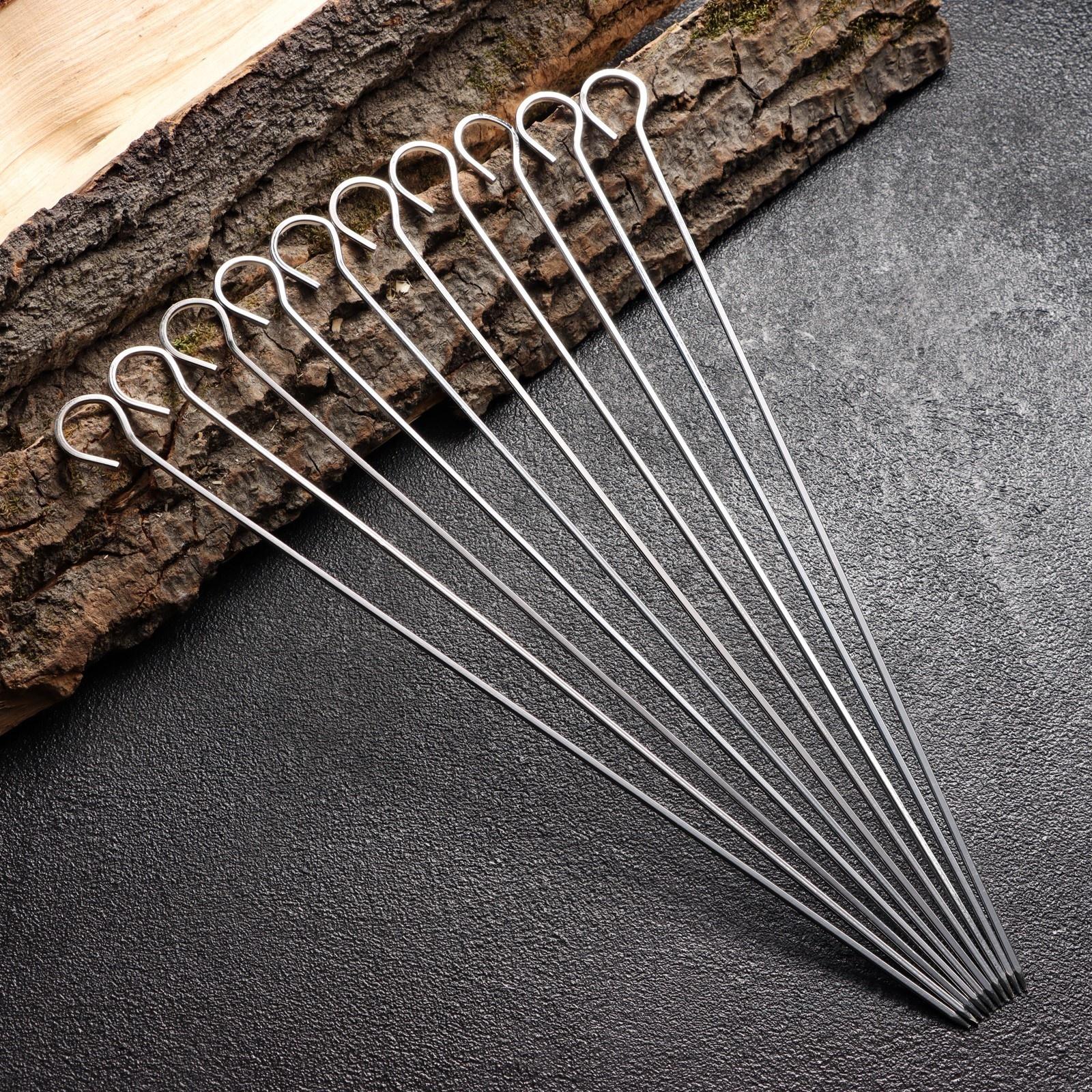 Набор шампуров-спиц 10 шт, 35 см, ширина - 3 мм, толщина - 3 мм