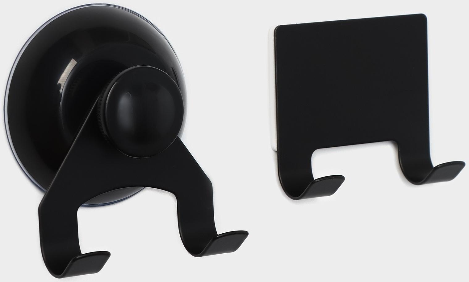 Водосгон из нержавеющей стали с комплектом держателей Raccoon, 25×16 см, цвет чёрный