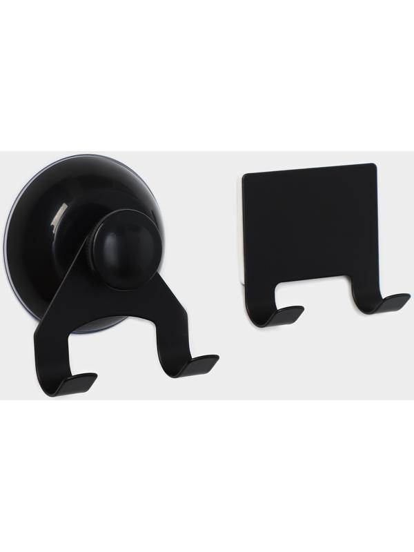 Водосгон из нержавеющей стали с комплектом держателей Raccoon, 25×16 см, цвет чёрный