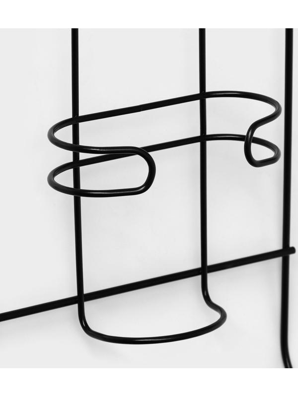 Подставка настенная для гладильной доски и утюга, 25×14,5×40,5 см, цвет чёрный