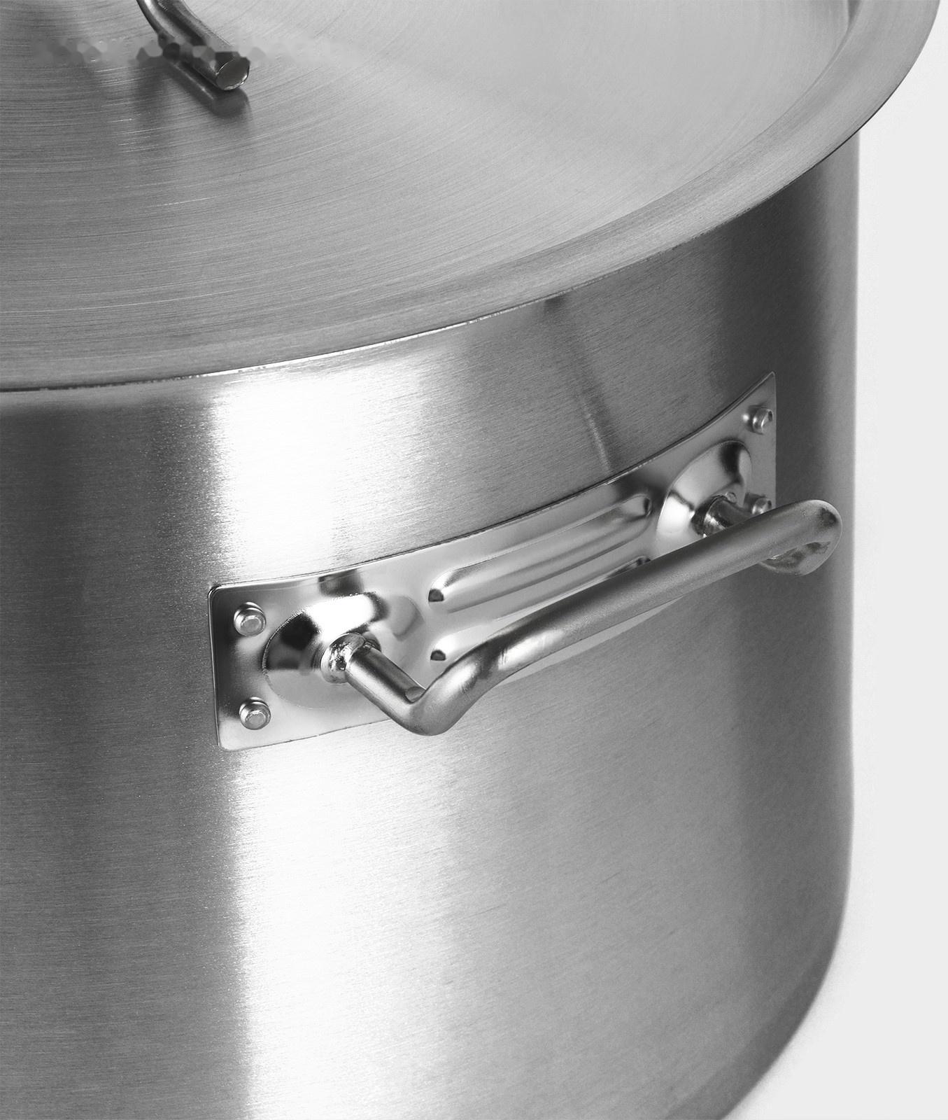 Кастрюля 15л, толщина 0,8мм, дно ТРС  , 201 сталь, с крышкой, индукция, d=30 см, h=20 см